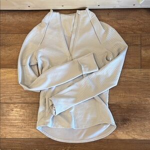 Lululemon Light Gray Ribbed Zip-Up